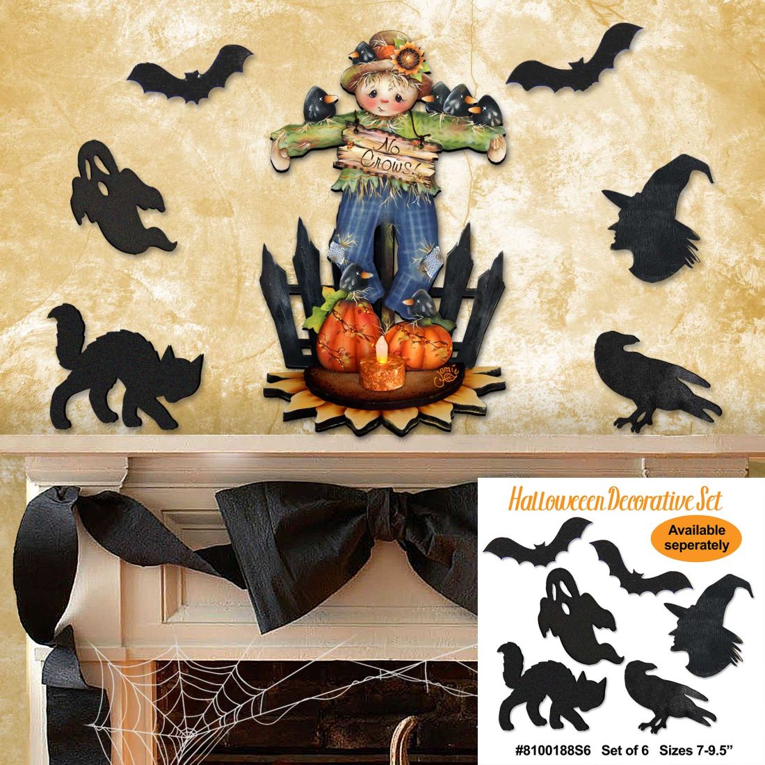 No Crows Scarecrow Halloween Door Décor