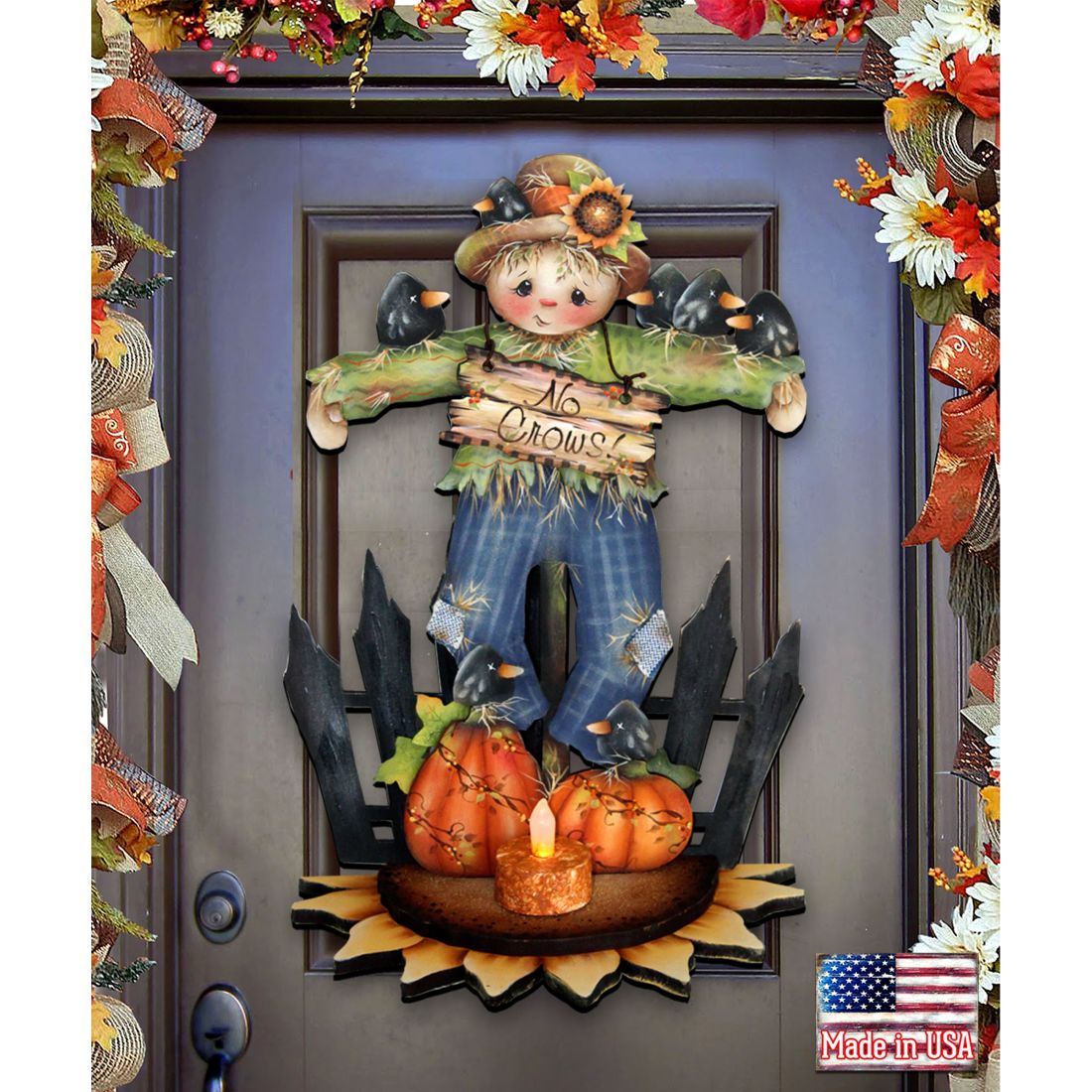 No Crows Scarecrow Halloween Door Décor