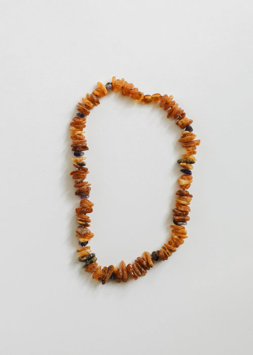 Baltic Amber + Amethyst Pet Necklace