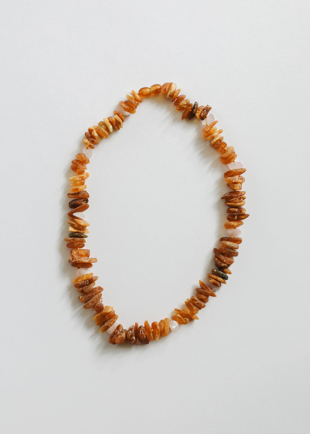 Baltic Amber + Rose Quartz Pet Necklace