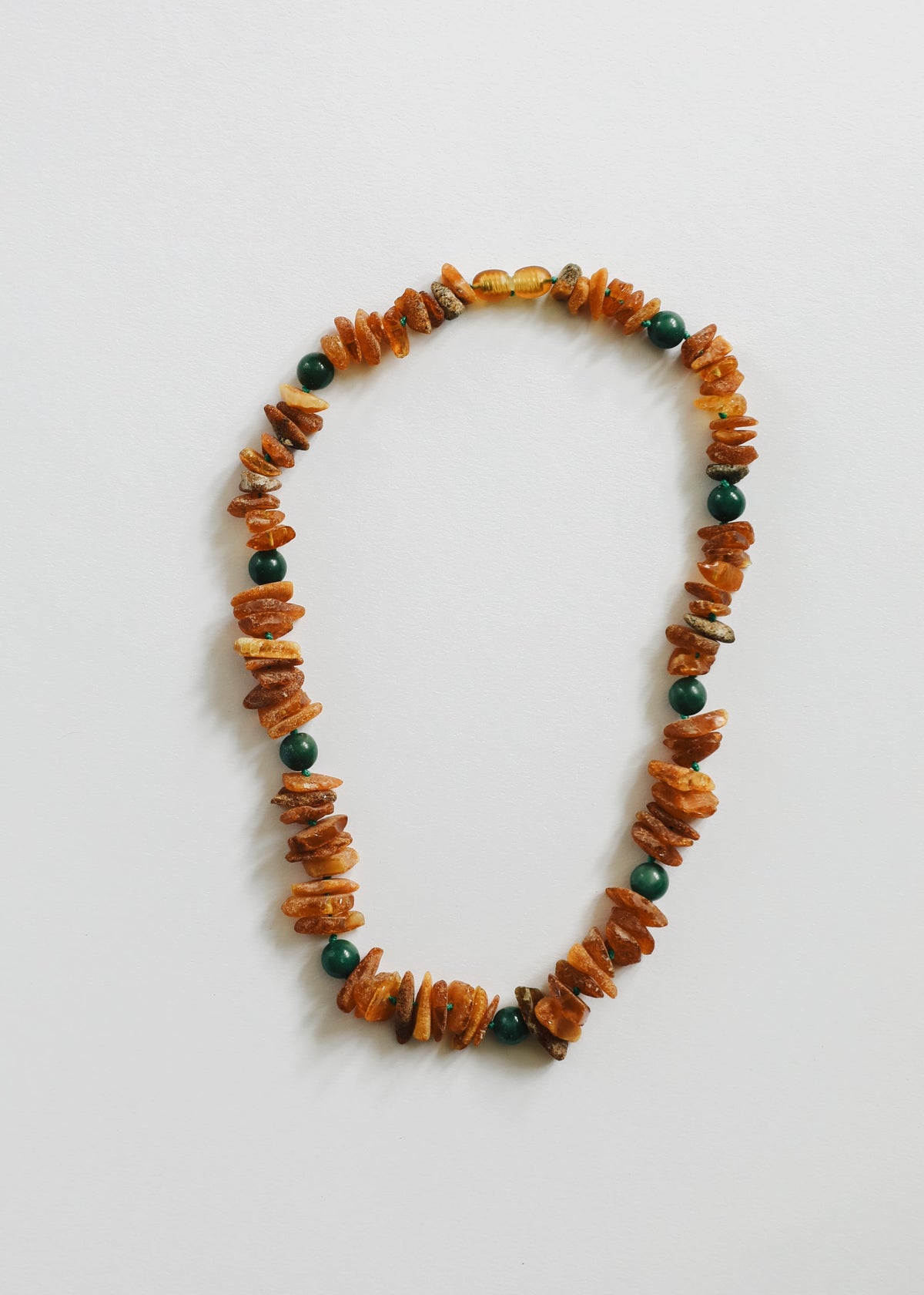 Baltic Amber + Green Jade Pet Necklace