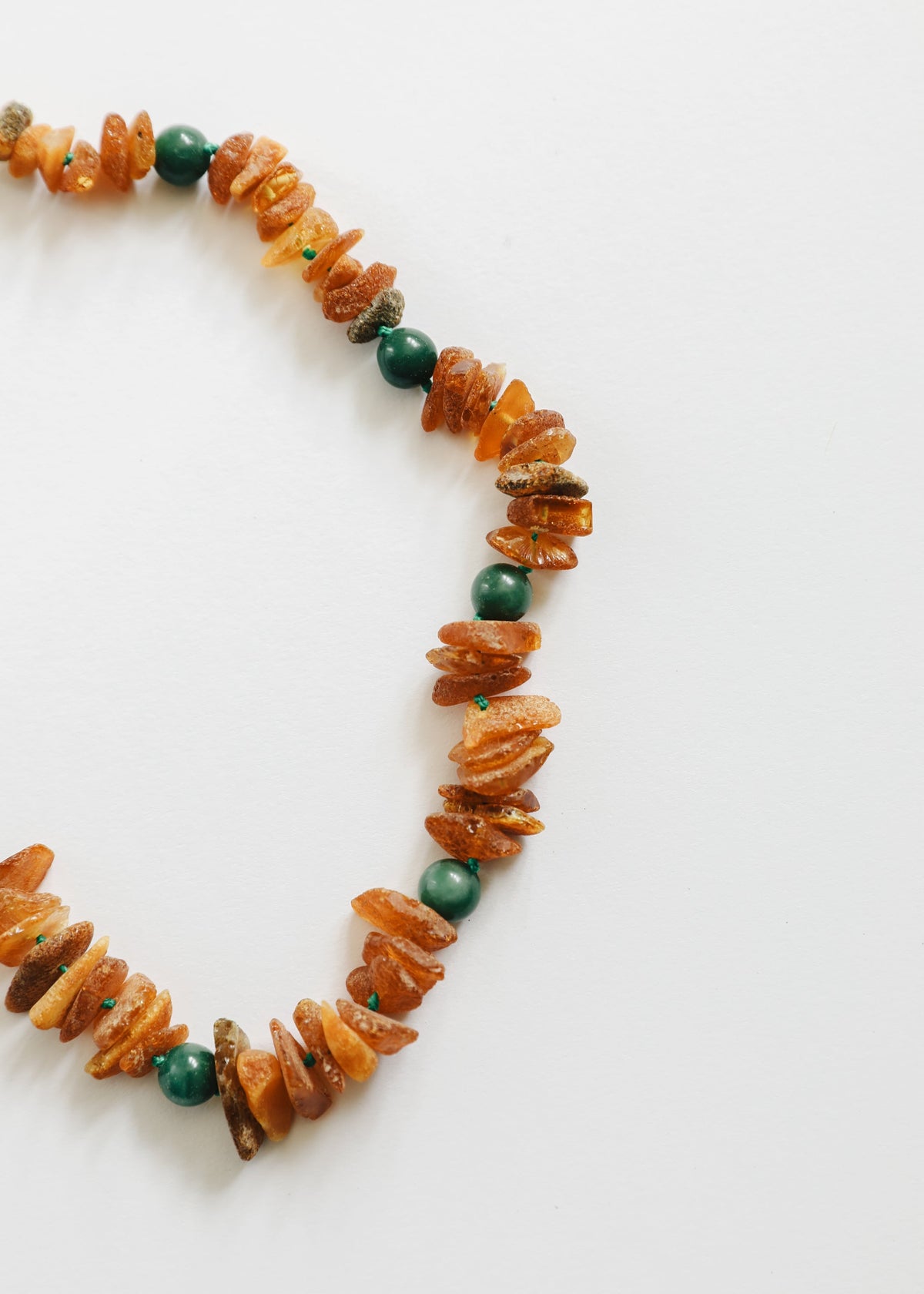 Baltic Amber + Green Jade Pet Necklace — product image 2
