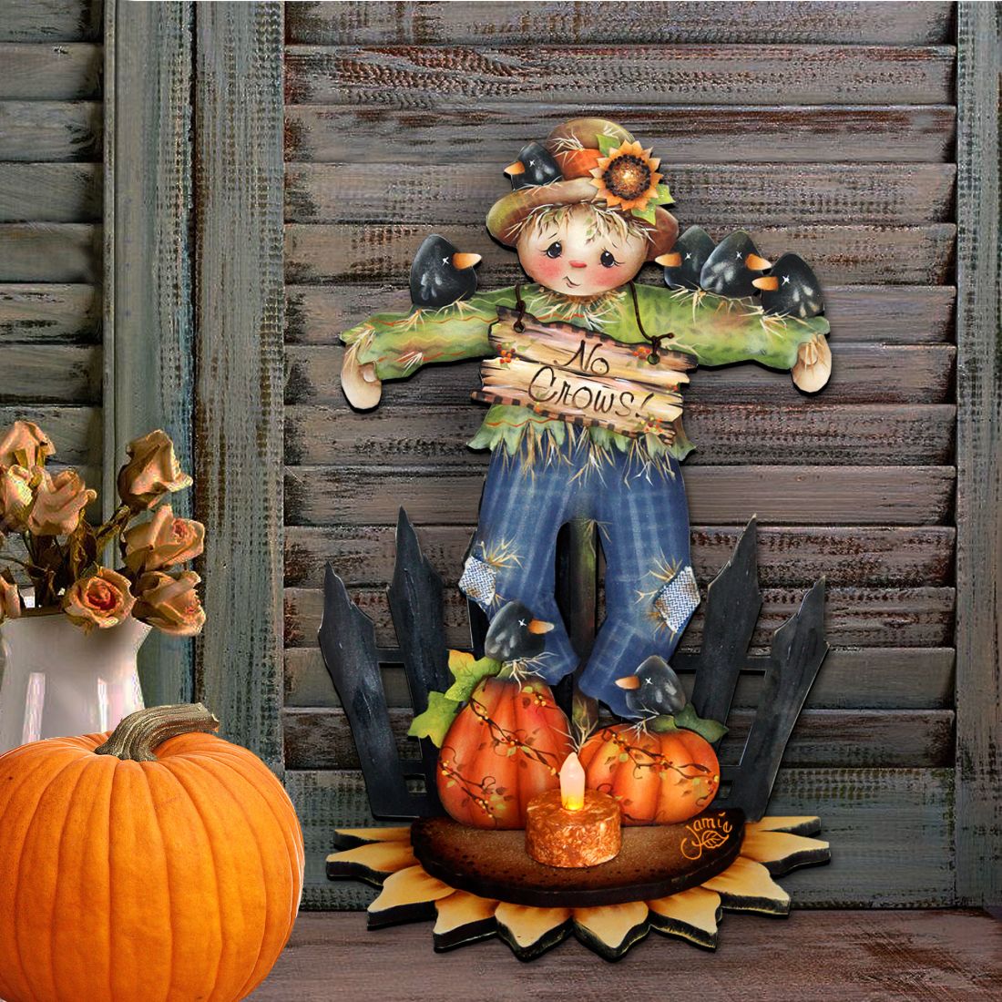 No Crows Scarecrow Halloween Door Décor