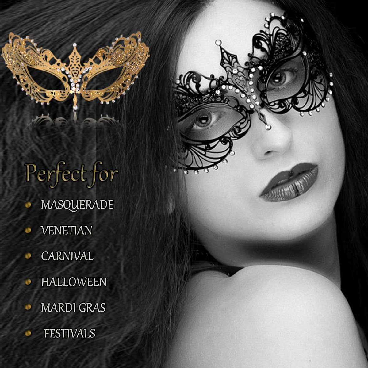 Venetian Metal Masquerade Mask