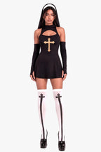 Sexy Nun Costume for Women — 4-Piece Set