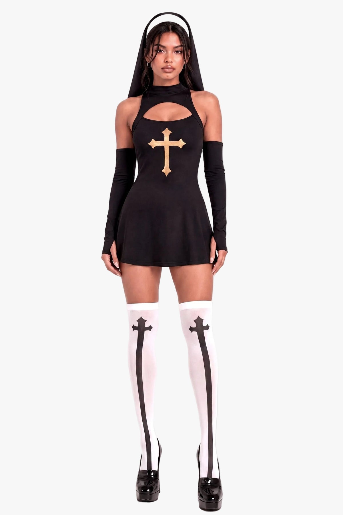 Sexy Nun Costume for Women — 4-Piece Set