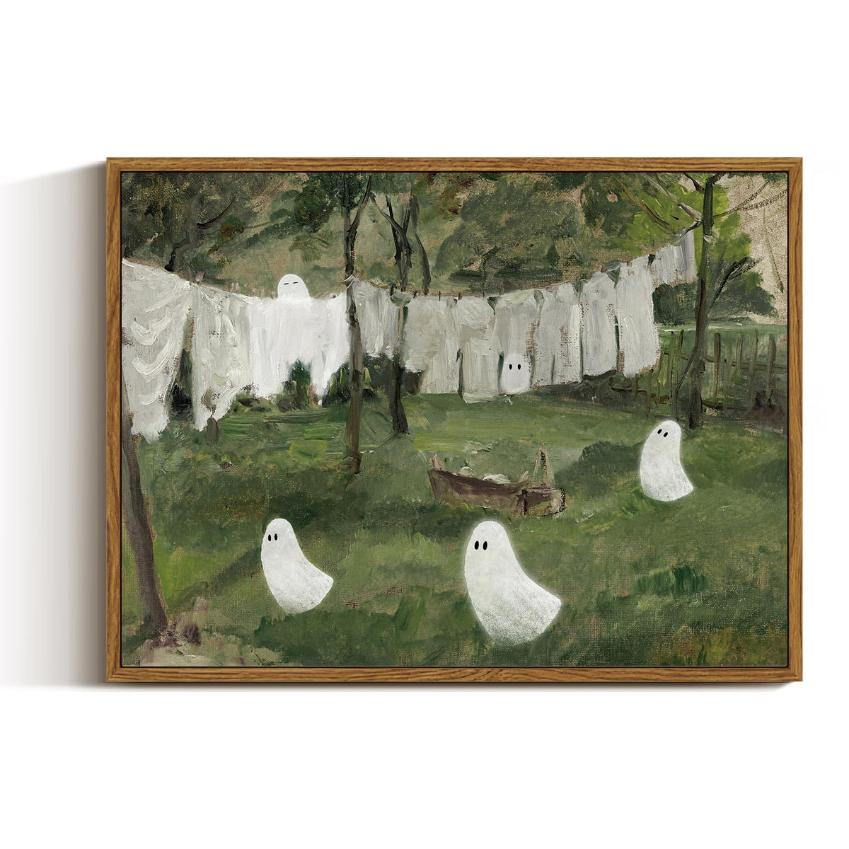Framed Ghost Landscape Wall Art — 12 × 16 in