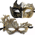 Gold & Black Masquerade Masks — Set of 2